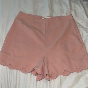 Pink high waisted scalloped shorts